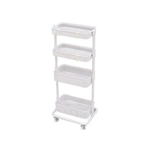 スリムワゴン4段 ホワイト XSW−30