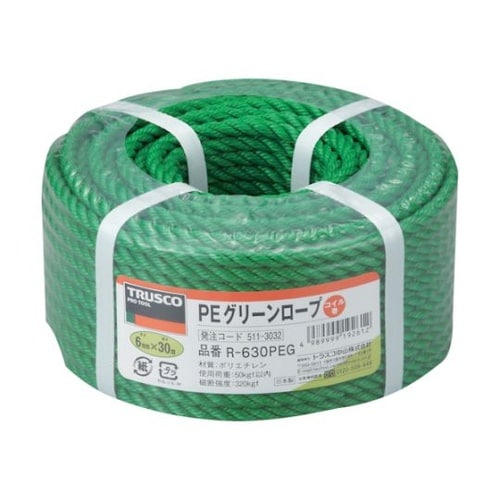 R630PEG PEグリーンロープ3つ打