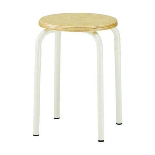 TMF24T丸椅子 木製座・塗装脚 木目