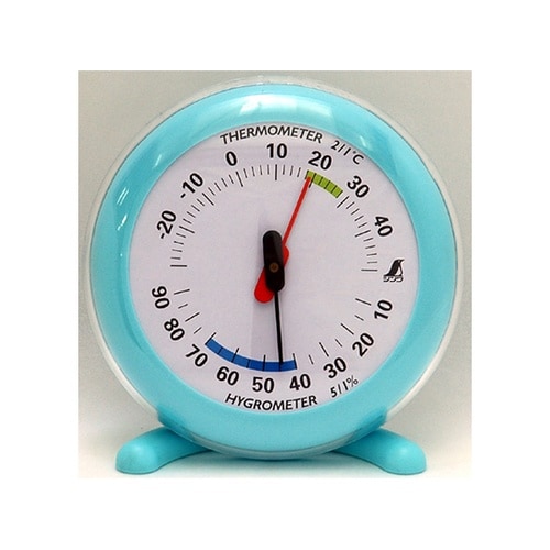 70496 温湿度計 Q−2丸型 薄青