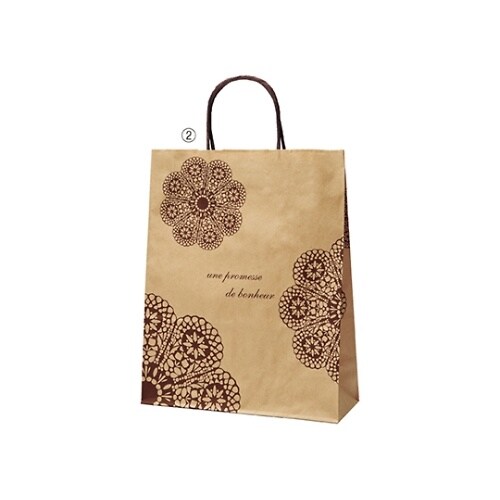 レースィ 手提げ紙袋 茶 26×11×3