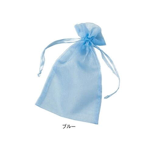 オーガンジーポーチ ブルー S 1セット