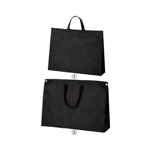 不織布バッグ 黒 65×18×46 チャ