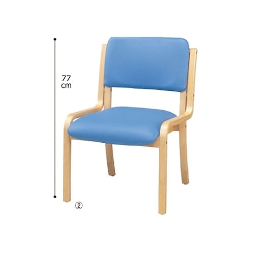 木製スタッキングチェア 合皮張り(アーム