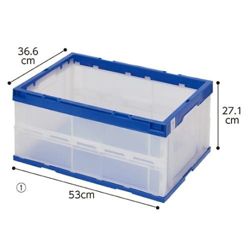 折りたたみコンテナ(透明)ブルー エコタ