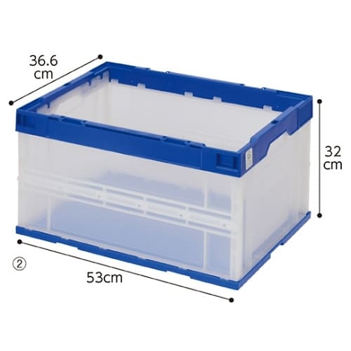 折りたたみコンテナ(透明)ブルー エコタ