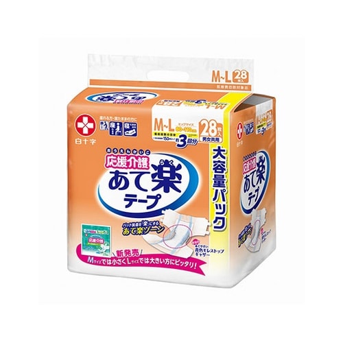 応援介護テープ止め あて楽 MーL 28