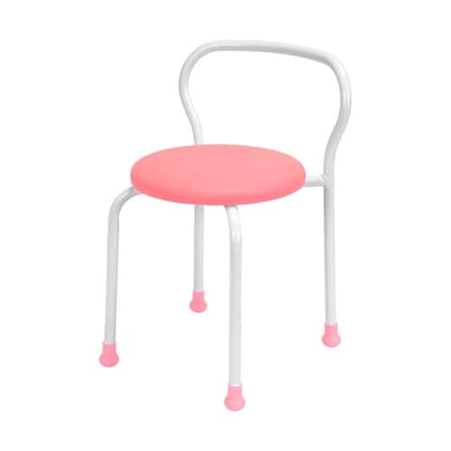 700−7411 丸椅子 背付き ピンク
