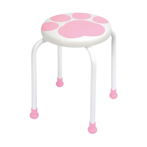 700−7601 丸椅子 肉球 ピンク