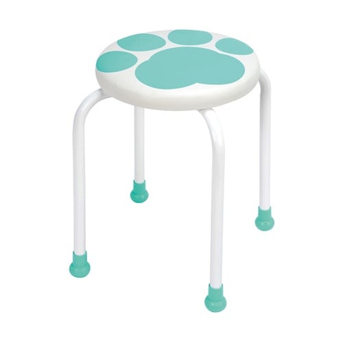 700−7602 丸椅子 肉球 グリーン