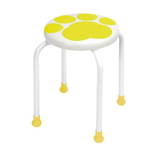 700−7604 丸椅子 肉球 イエロー