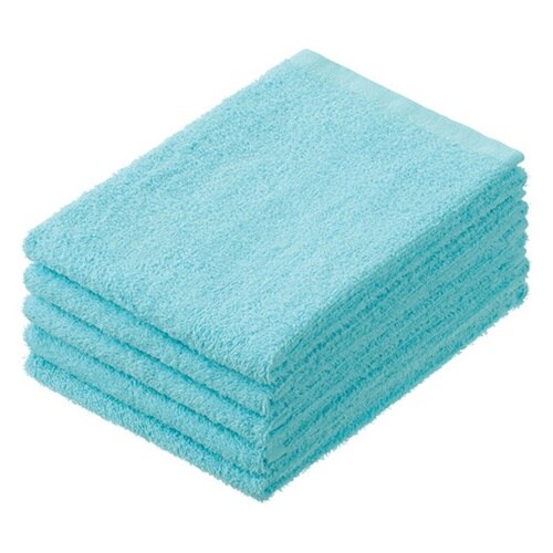 少し厚手のフェイスタオルブルー 5枚×3