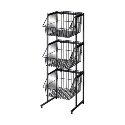 ネットカゴ3段スタンド 黒 61−778