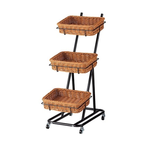 PP製バスケット付き3段スタンド 角型