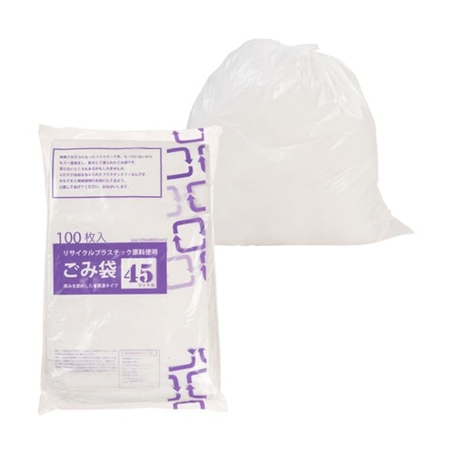 リサイクル原料使用ゴミ袋 乳白半透明 4