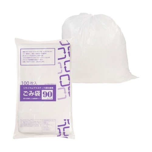 リサイクル原料使用ゴミ袋 乳白半透明 9