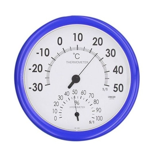 大型温湿度計 日本製 ブルー CR−32