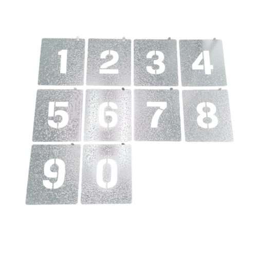 吹付けプレート(数字0ー9)持ち手付き