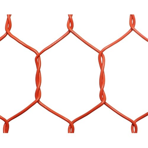 ビニール亀甲金網 オレンジ 線径1.9m