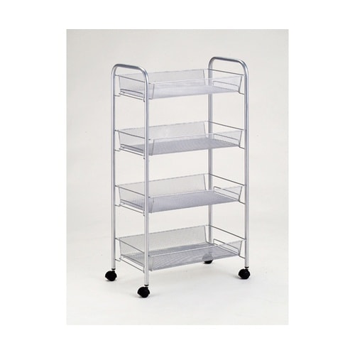 メッシュ4段ワゴン シルバー N−788