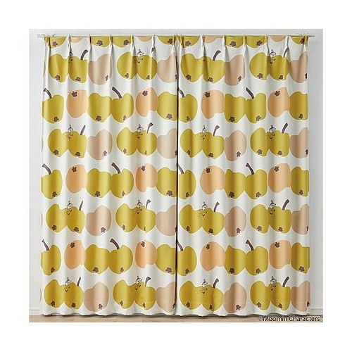 MOOMIN 遮光カーテン リンゴガブリ