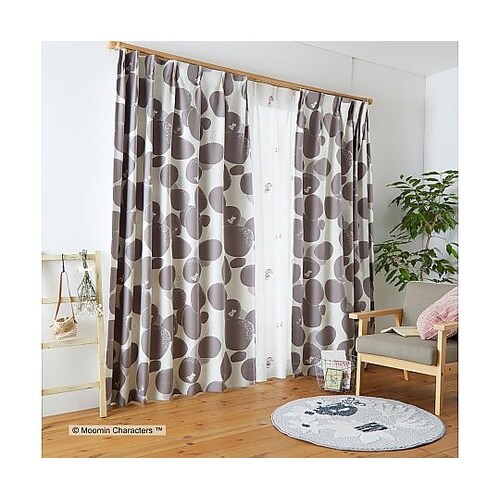 MOOMIN 遮光カーテン ロックパター