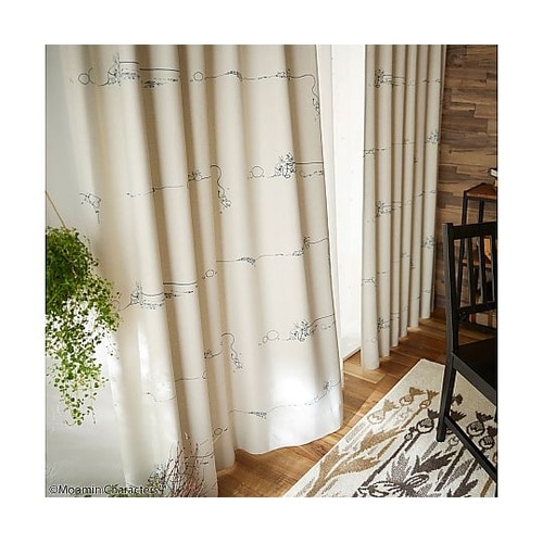 MOOMIN 遮光カーテン デニムボーダ