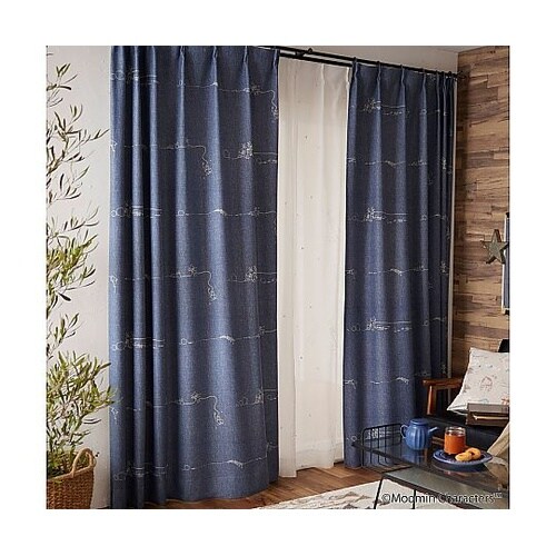 MOOMIN 遮光カーテン デニムボーダ