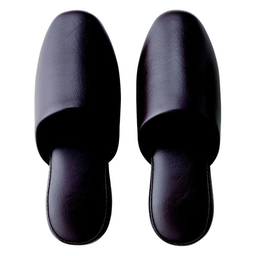 シボナシレザー風スリッパ 5足組 ダーク