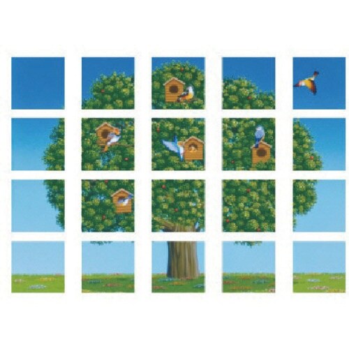 ユニット マルチシート 鳥と木 スコッチプリント