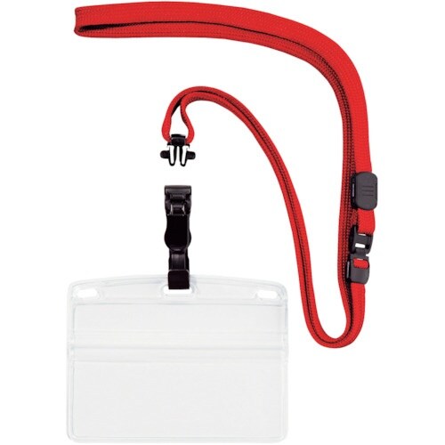 OP 吊り下げ名札 脱着式 名刺サイズ 1枚 赤