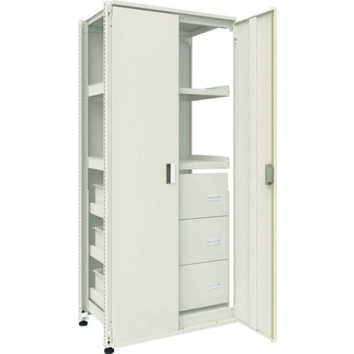 TRUSCO M3型ユニット中量棚 両開き扉・背パ