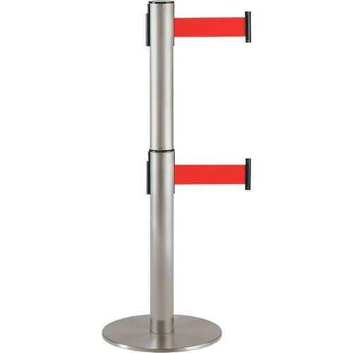 テラモト 2段式ベルトパーテーション シグナルレッ