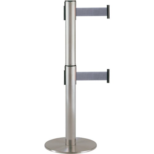 テラモト 2段式ベルトパーテーション スチールグレ