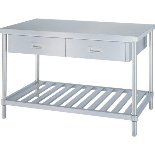 シンコー ステンレス作業台両面引出付(スノコ板棚タ