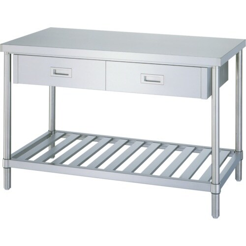 シンコー ステンレス作業台片面引出付(スノコ板棚タ