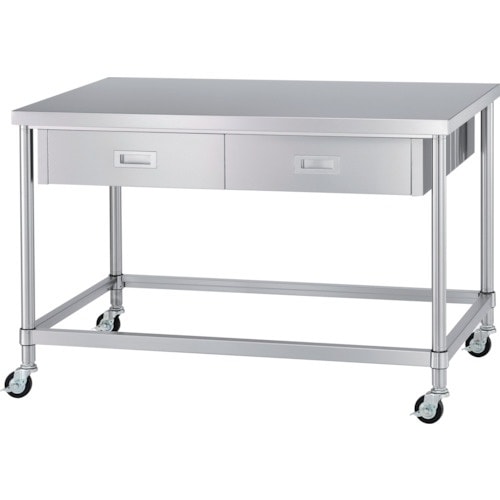 シンコー ステンレス(SUS304)作業台両面引出
