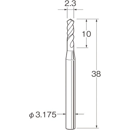 リューター ツイストドリル(超硬合金)刃径(mm)