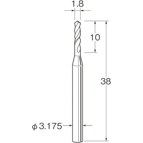 リューター ツイストドリル(超硬合金)刃径(mm)