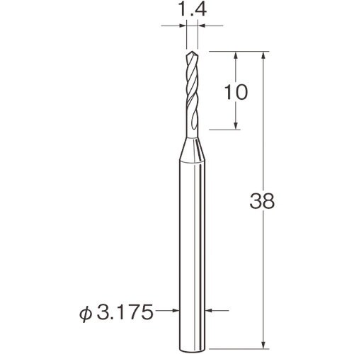 リューター ツイストドリル(超硬合金)刃径(mm)