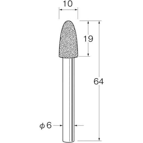 リューター 軸付電着ボラゾン砥石N2310