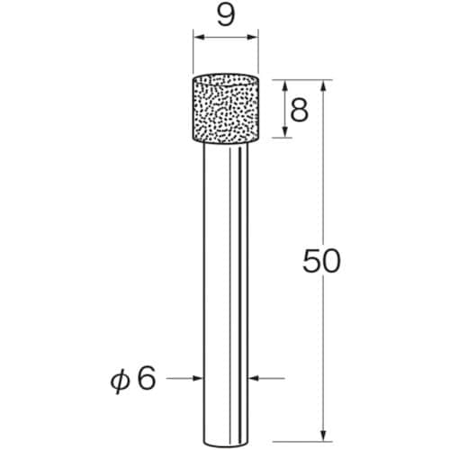 リューター 機械研削用軸付電着ボラゾン砥石(インタ