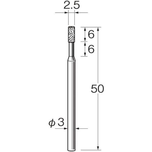 リューター 機械研削用軸付電着ボラゾン砥石(インタ