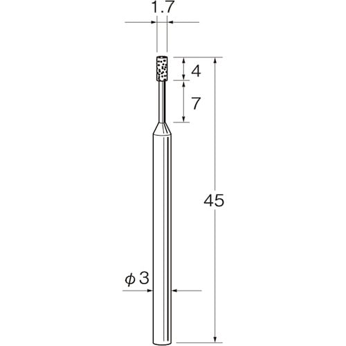 リューター 機械研削用軸付電着ボラゾン砥石(インタ