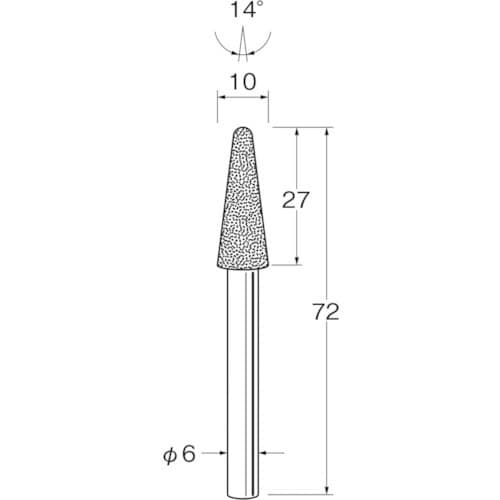 リューター 軸付電着ボラゾン砥石N2610