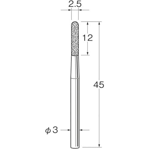 リューター 軸付電着ボラゾン砥石N1225