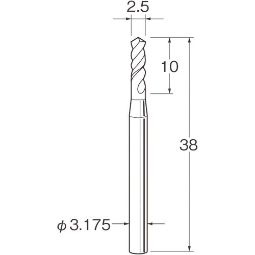 リューター ツイストドリル(超硬合金)刃径(mm)