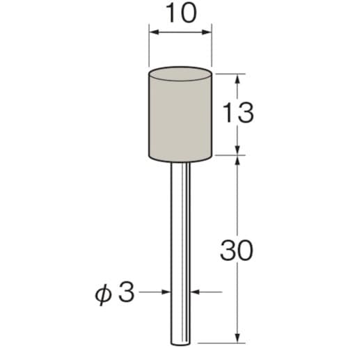 リューター 軸付弾性砥石(UB砥石)外径(mm):