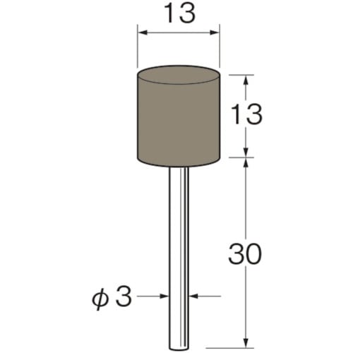リューター 軸付弾性砥石(UB砥石)外径(mm):