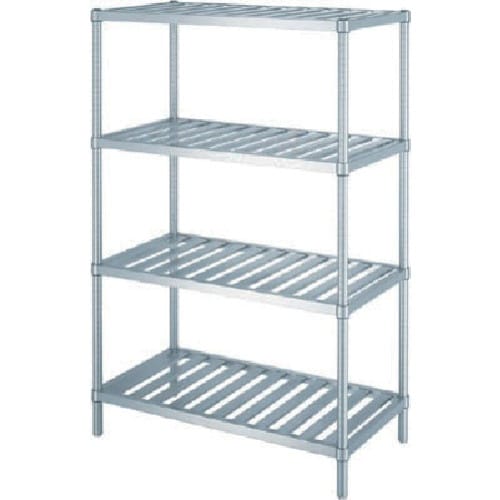 シンコー ステンレスラック(スノコ棚タイプ)4段